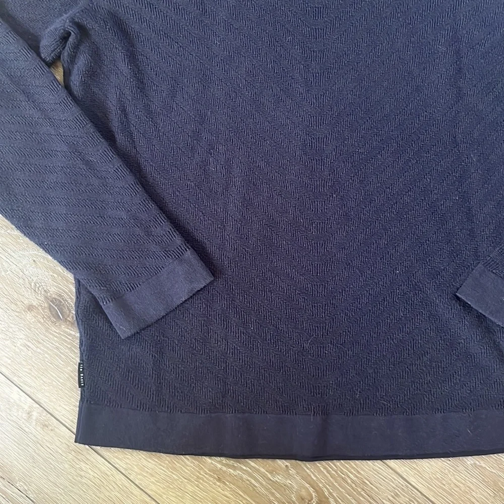 Ted Baker Nathe Navy Blue Textured Sweater
